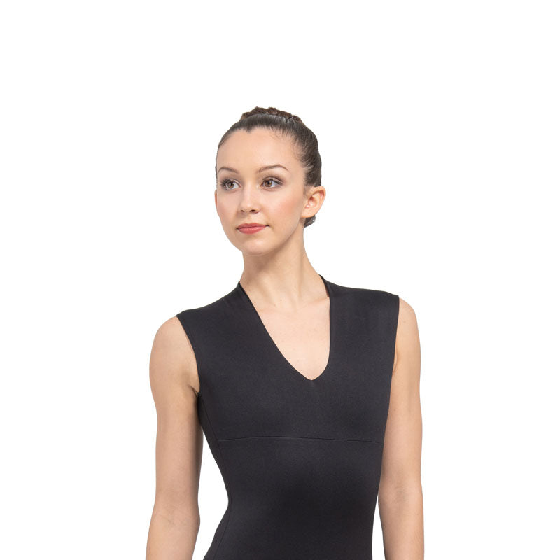 ANGELES V-Neck Open Back Leotard