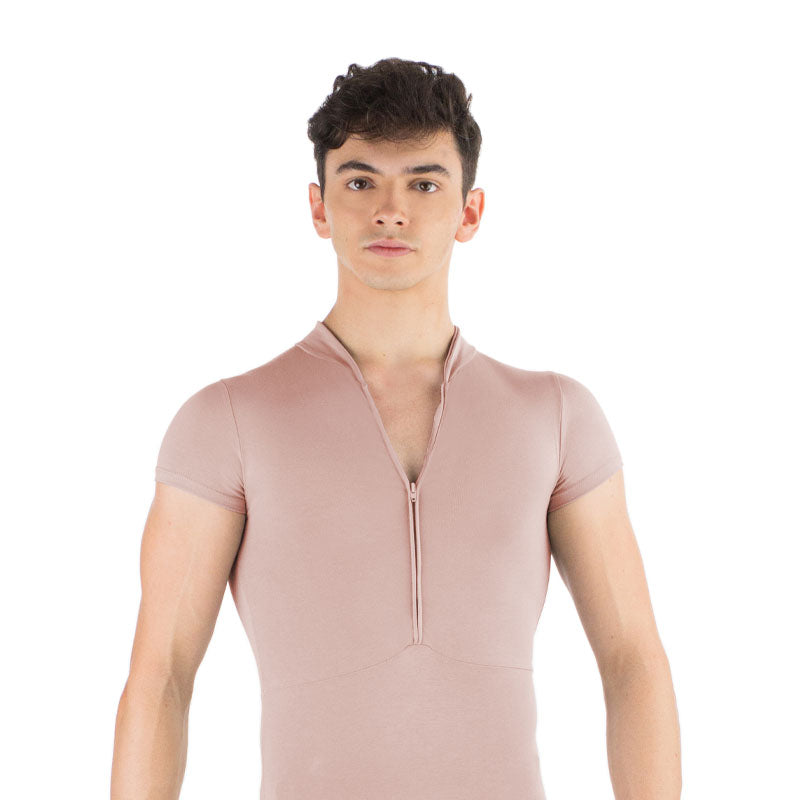 ENDO Short Sleeve Zip Front Leotard