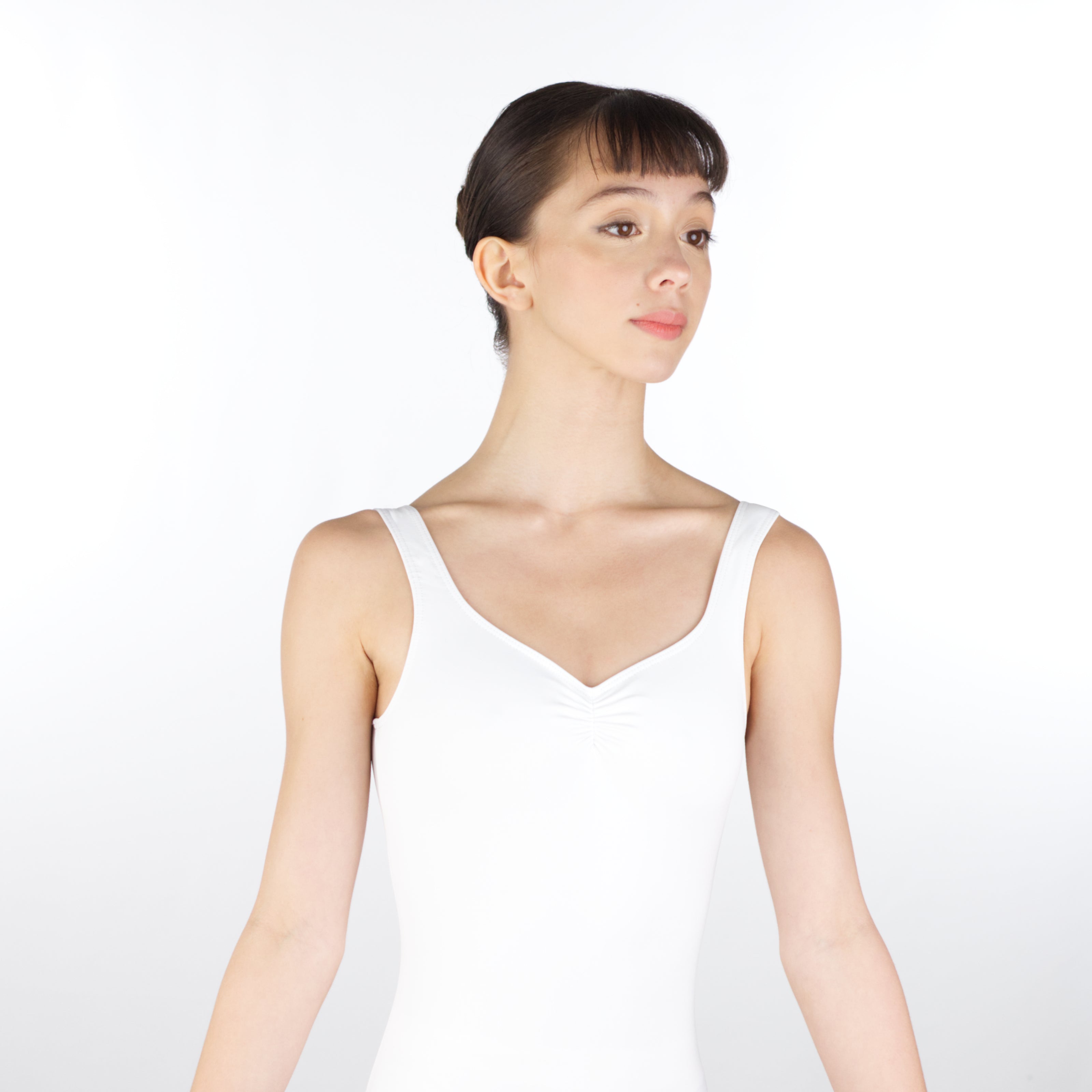 BABETTE Pinch Front Round Back Tank Leotard