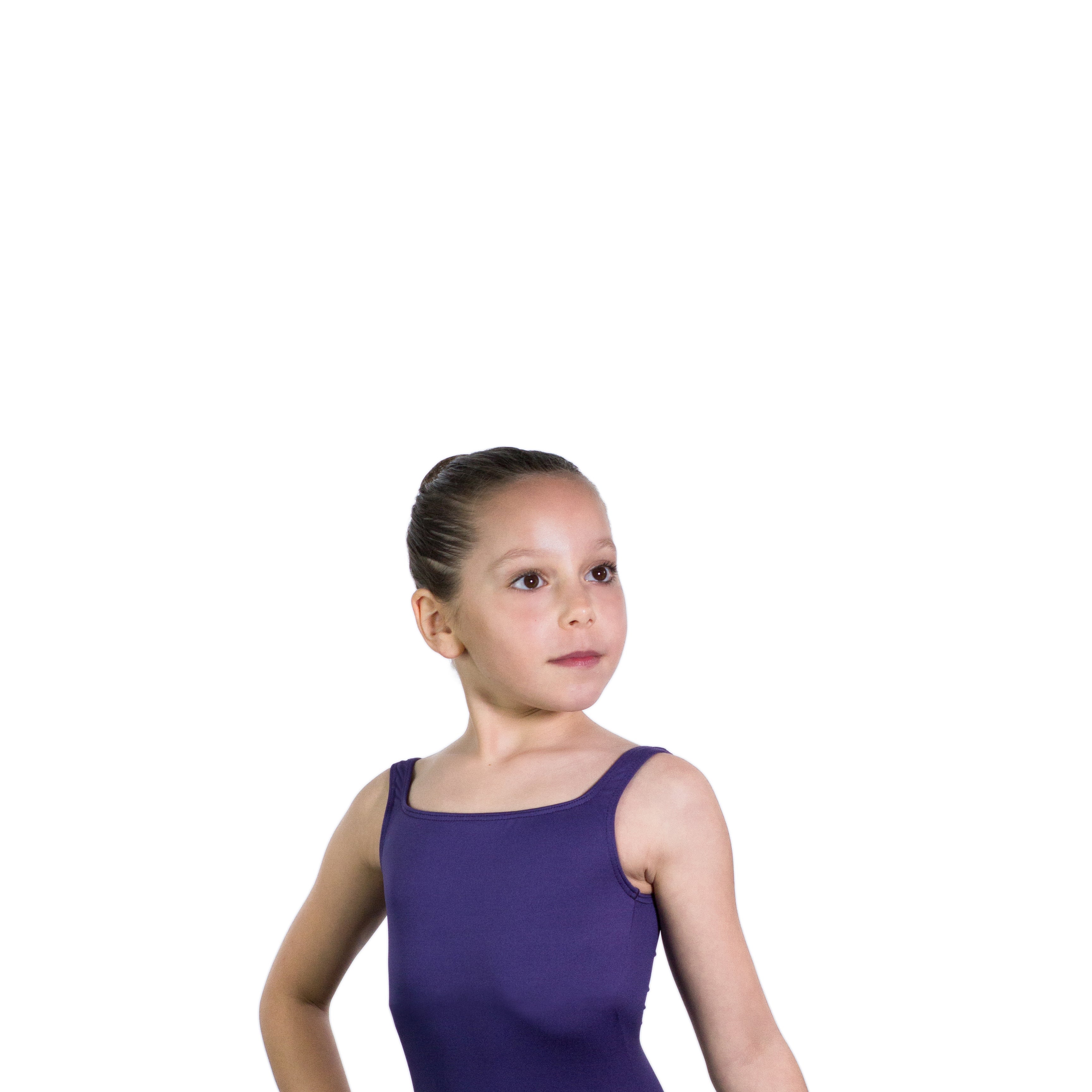 DELPHINE Square Front Pinch Back Tank Leotard