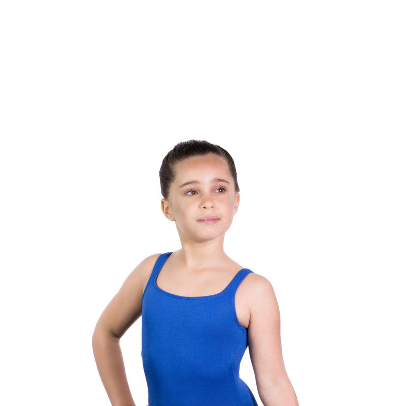 DELPHINE Square Front Pinch Back Tank Leotard