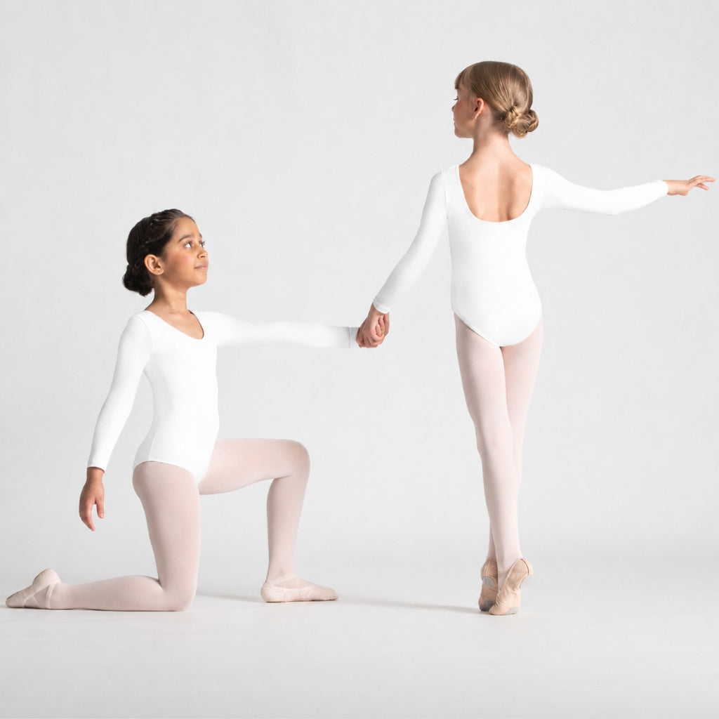 EVELYN Scoop Front Long Sleeve Leotard