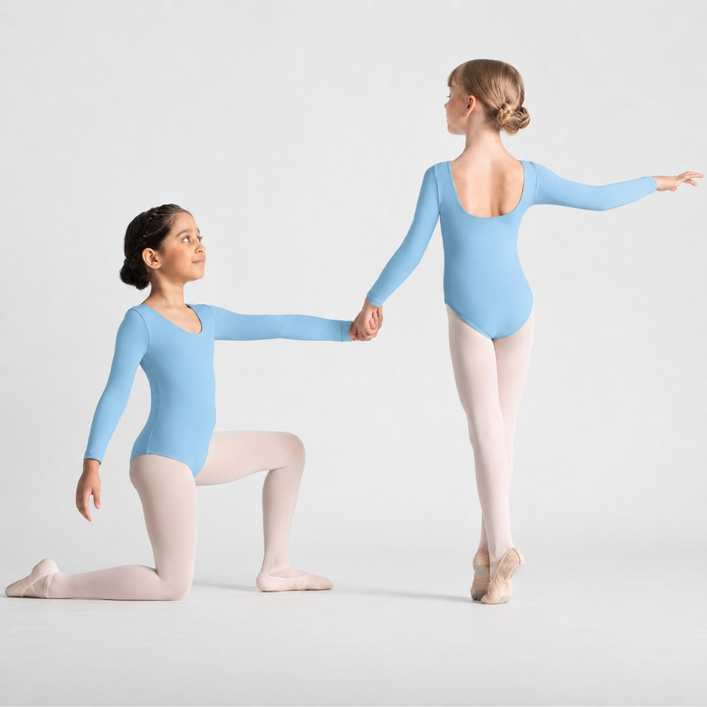 EVELYN Scoop Front Long Sleeve Leotard