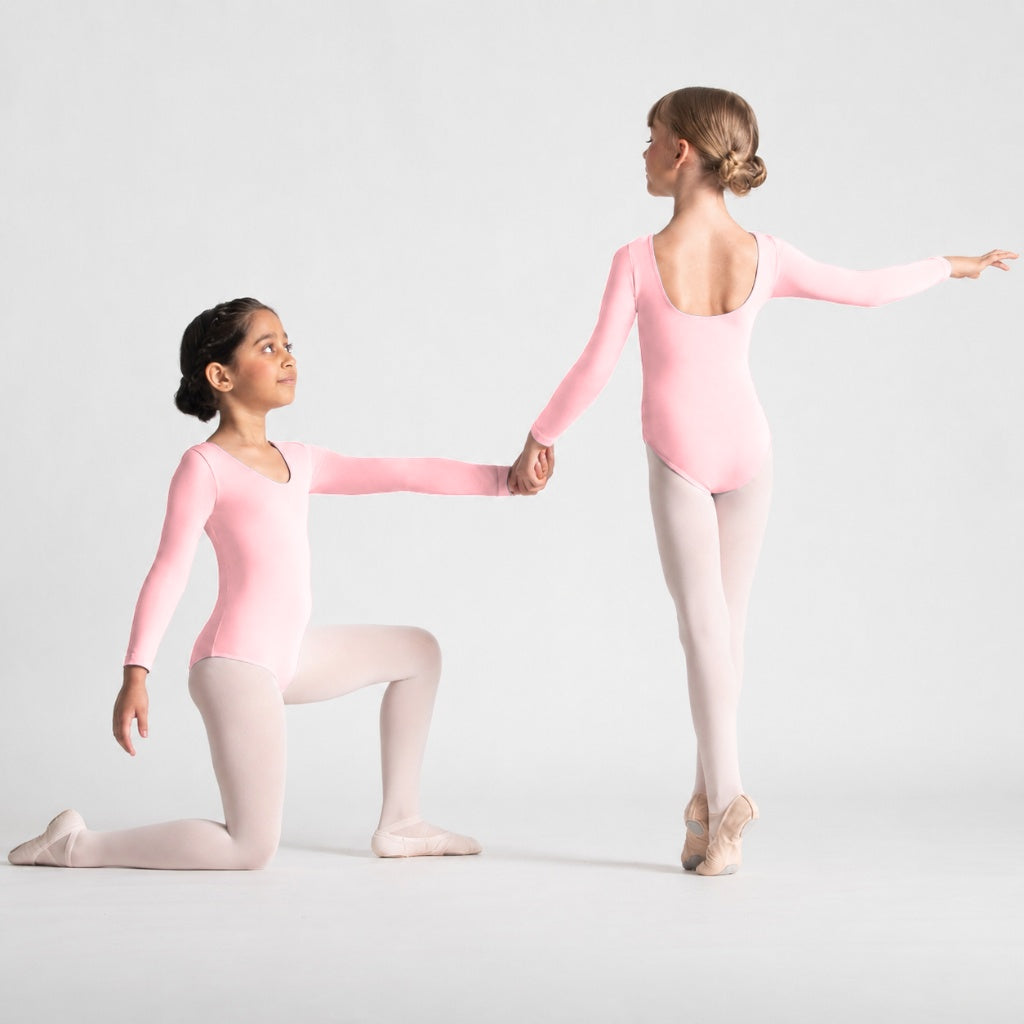 EVELYN Scoop Front Long Sleeve Leotard