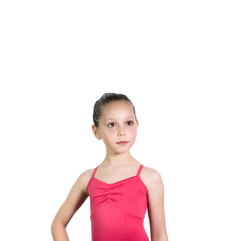 GRAZIA Front Gather Princess Seam Camisole Leotard Removable Bust Padding
