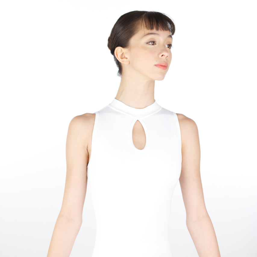 MARLENE High Neck Front & Back Teardrop Tank Leotard
