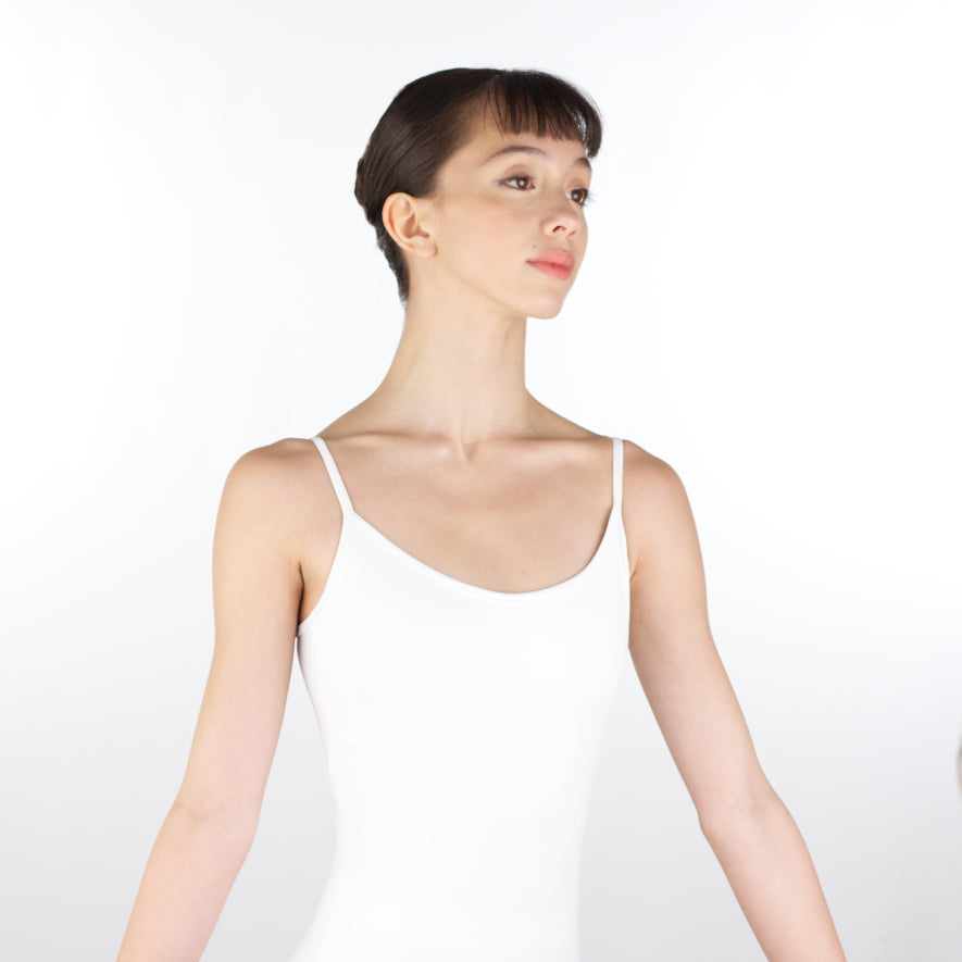 SUZETTE Scoop Front Strappy Back Empire Seam Camisole Leotard