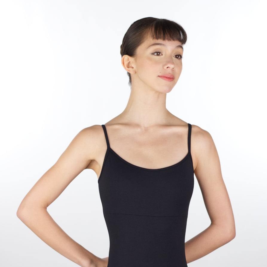 SUZETTE Scoop Front Strappy Back Empire Seam Camisole Leotard