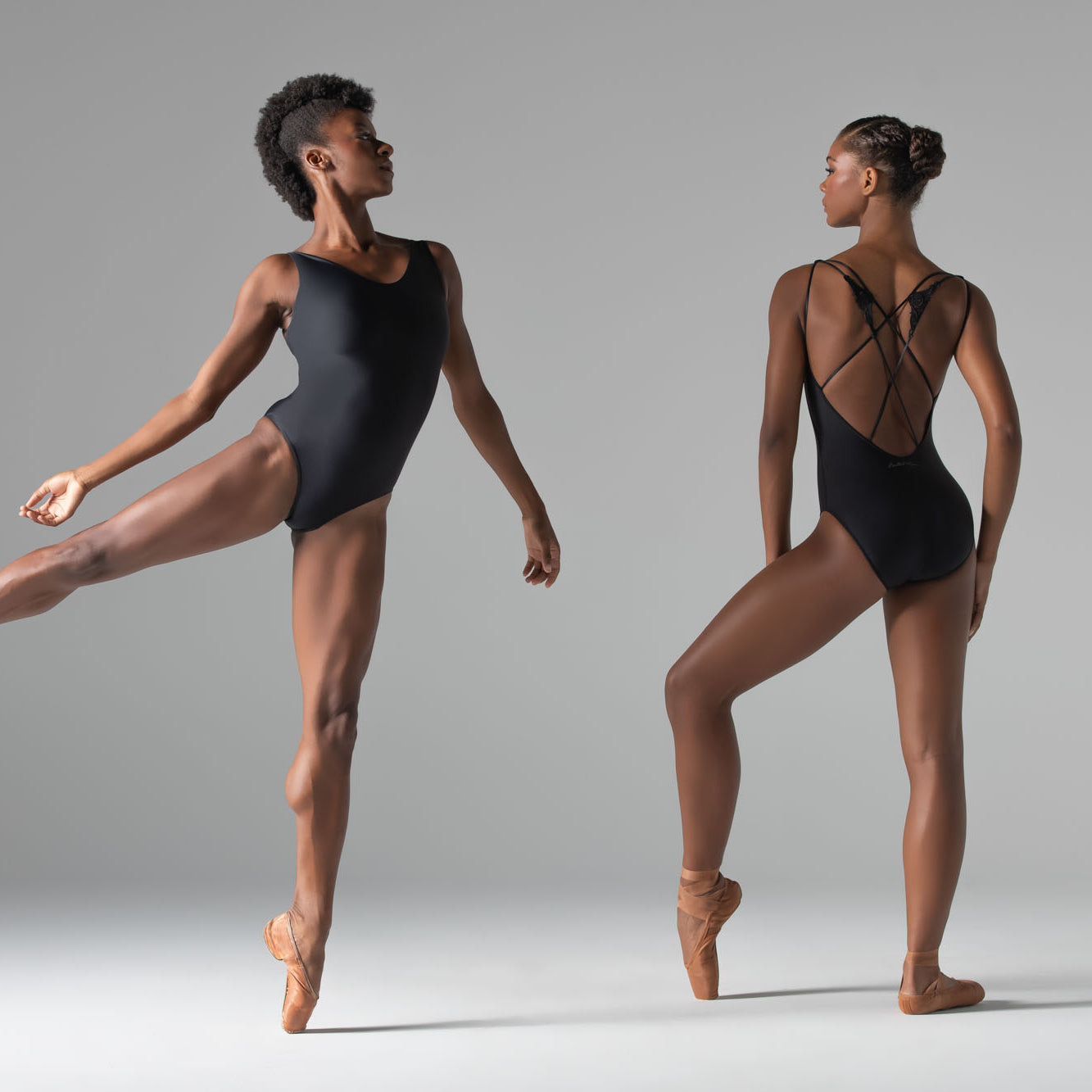 RAINIER Scoop Front Strappy Back Wing Motif Leotard