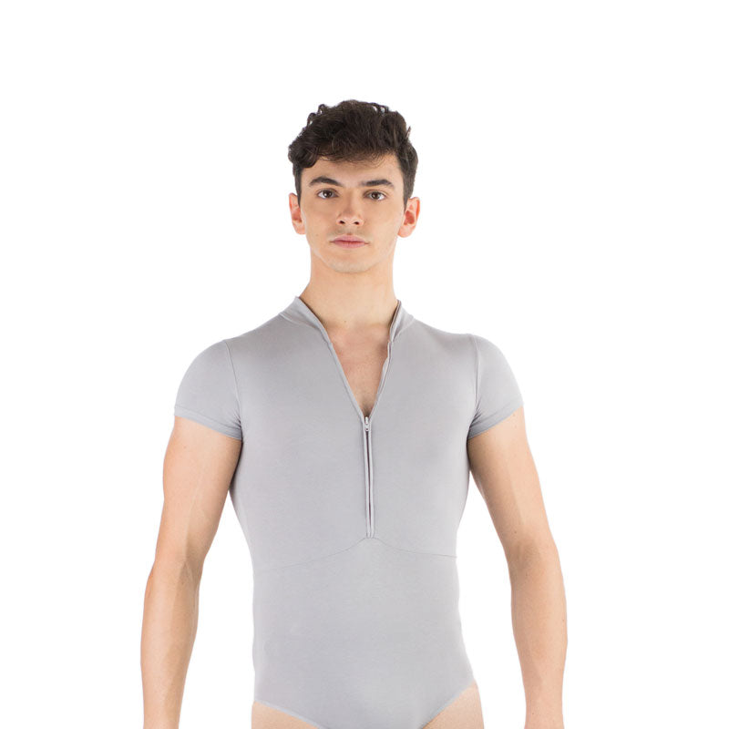 ENDO Short Sleeve Zip Front Leotard