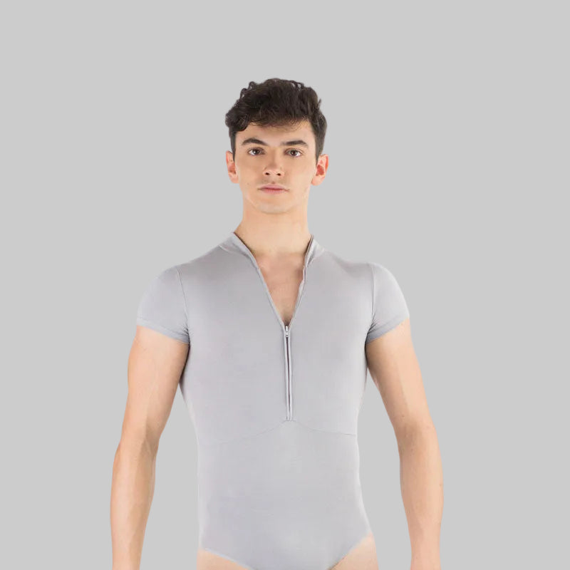 ENDO Short Sleeve Zip Front Leotard
