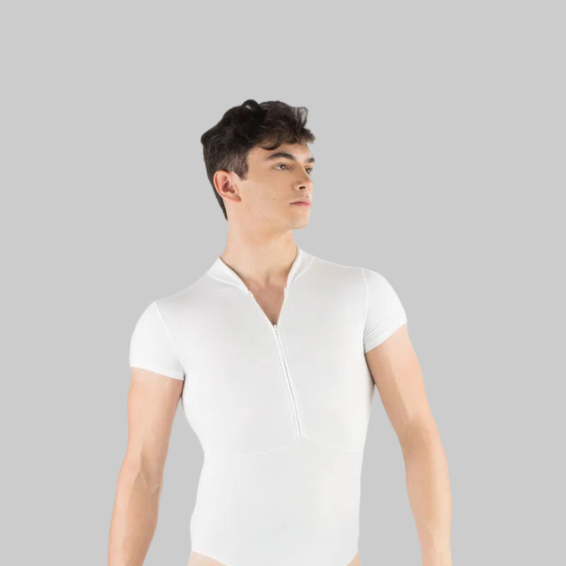ENDO Short Sleeve Zip Front Leotard