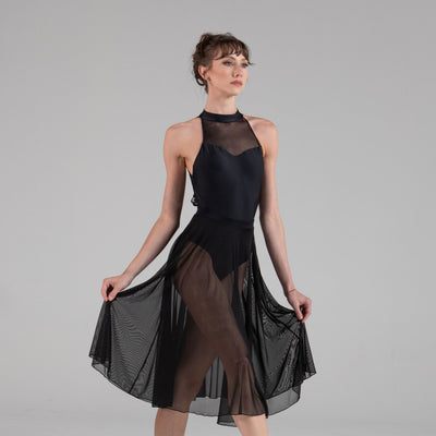ALEXINE High Neck Leotard with Lace Framed Back