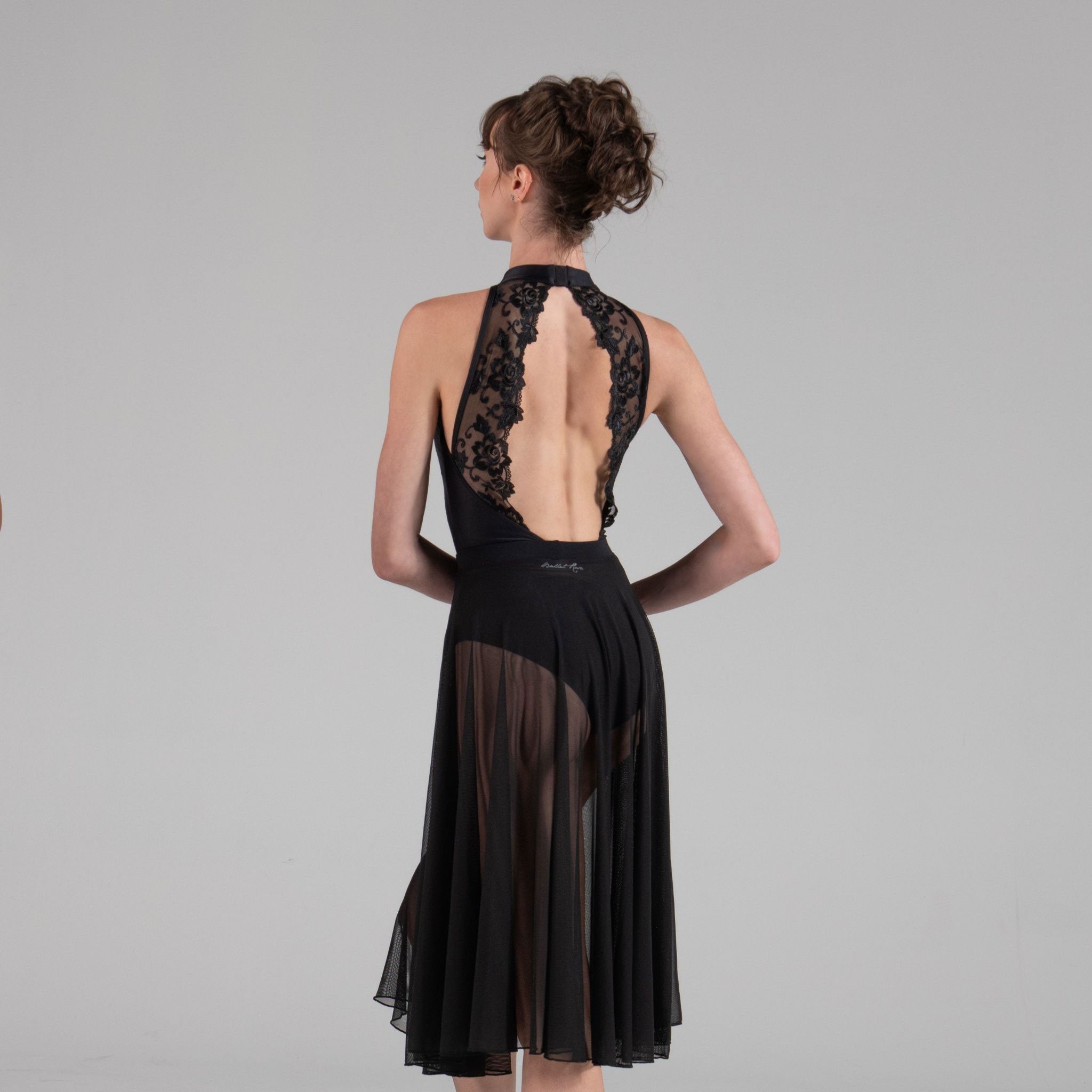 ALEXINE High Neck Leotard with Lace Framed Back Ballet Rosa ALEXINE High Neck Leotard with Lace Framed Back Ballet Rosa