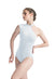 LOIS Ruched Shoulder Asymmetrical High Neck Tank Leotard