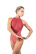 JOURDAIN High Neck Lace Front Panel Open Back Leotard