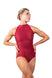 JOURDAIN High Neck Lace Front Panel Open Back Leotard