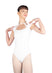LIANA High Neck Cut Out Front Oval Back Cap Sleeve Leotard