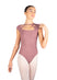 LIANA High Neck Cut Out Front Oval Back Cap Sleeve Leotard
