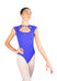 LIANA High Neck Cut Out Front Oval Back Cap Sleeve Leotard