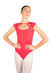 LIANA High Neck Cut Out Front Oval Back Cap Sleeve Leotard