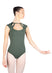 LIANA High Neck Cut Out Front Oval Back Cap Sleeve Leotard