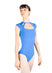 LIANA High Neck Cut Out Front Oval Back Cap Sleeve Leotard