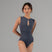 SOSSIA Crew Neck Keyhole Front Double Marquis Back Tank Leotard