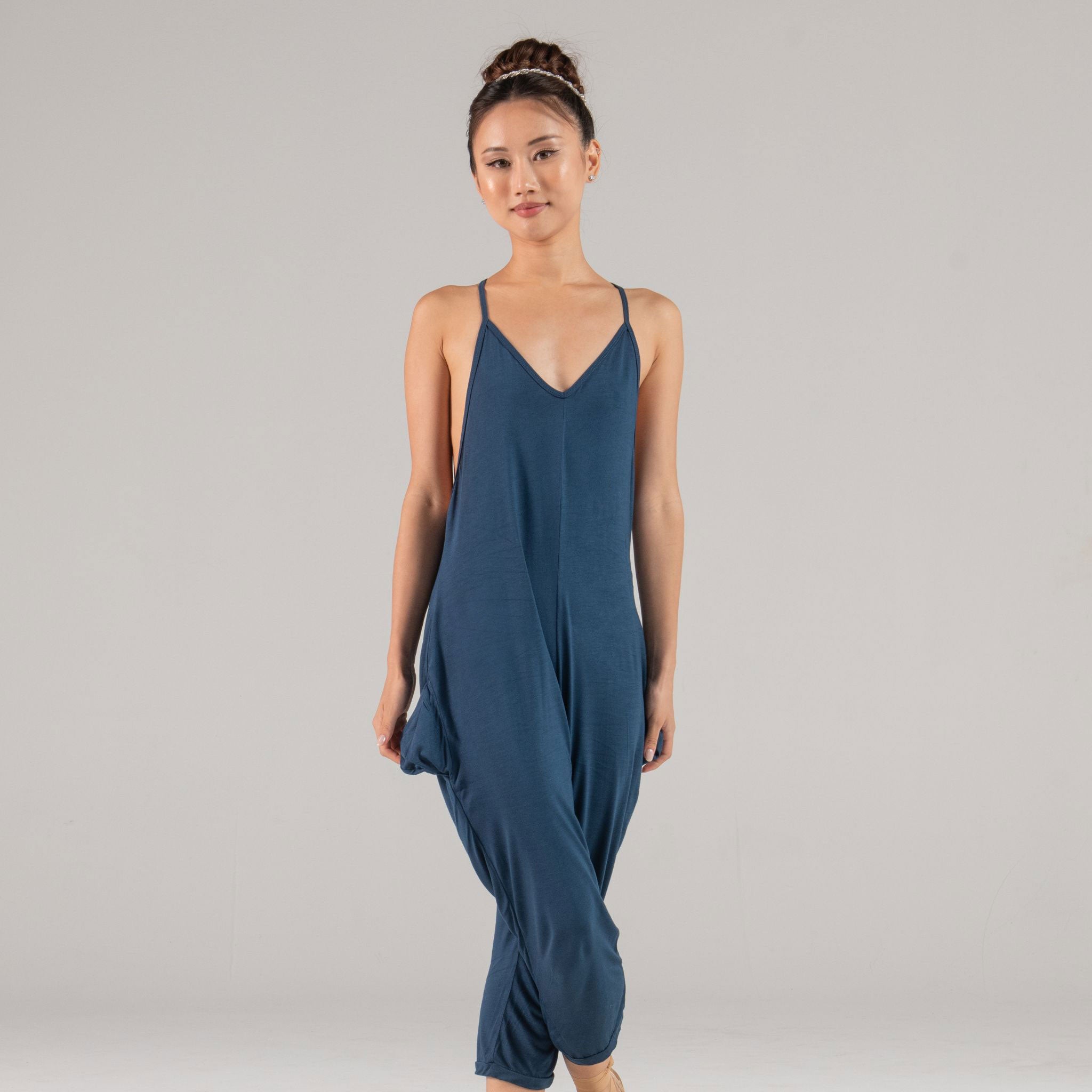 KAIKO Camisole Strap Bamboo Romper with Pockets