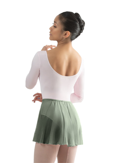 BETHANIE Pull On Mock Wrap Skirt Olive