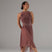 FABIA Asymmetrical Hem 3/4 Length Pull on Skirt with Seam Detailing