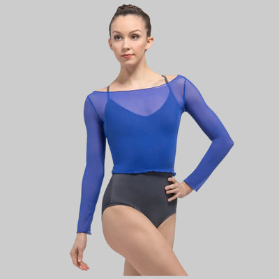 NATASHA Long Sleeve Waist Length Top ROYAL BLUE
