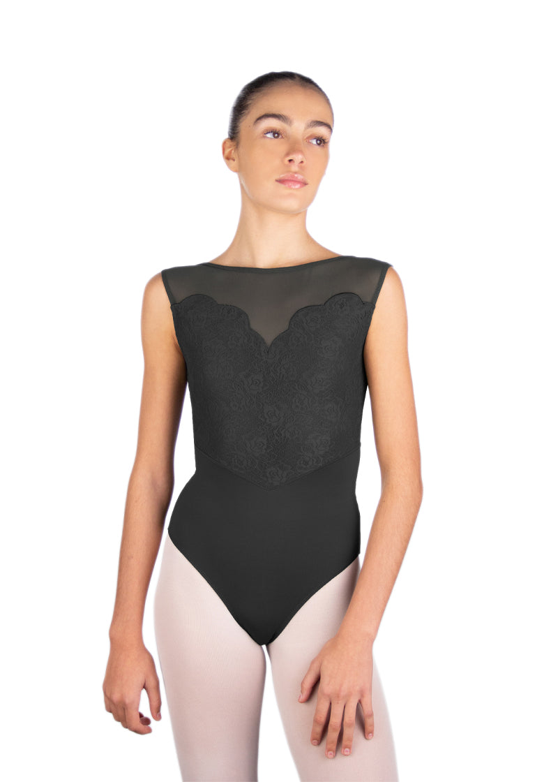 Ballet Rosa　レオタード　黒　レース Caprice: Sweetheart Neckline with Lace Front Detailing