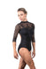 CHANEL Embellished Embroidery High Neck Half Sleeve Leotard