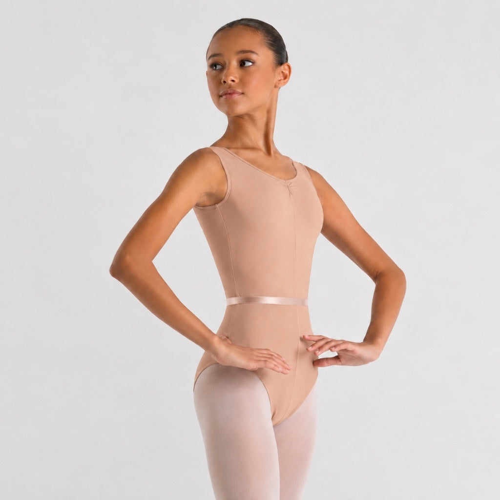 ELYANE Center Seam Twist Front Tank Leotard