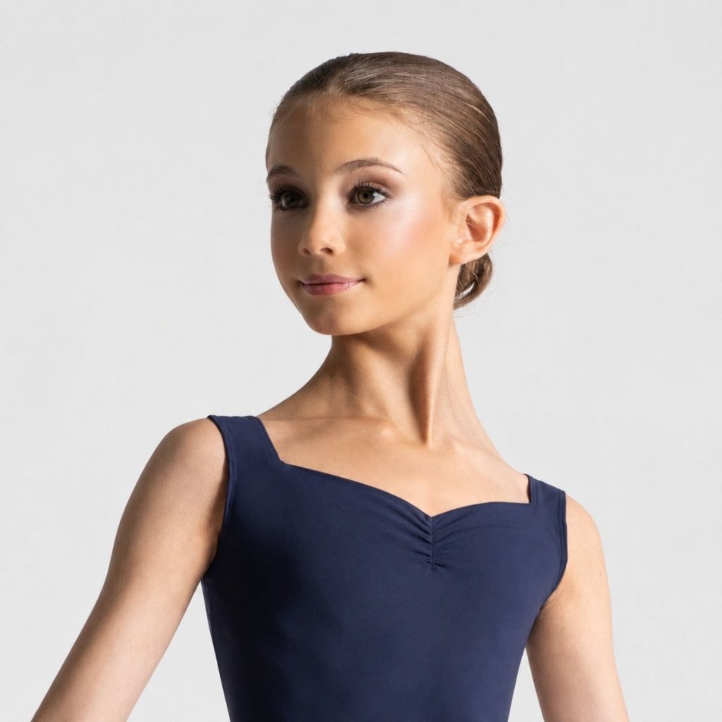 ENORA Pinch Front Sweetheart Neckline Tank