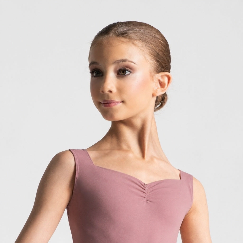 ENORA Pinch Front Sweetheart Neckline Tank