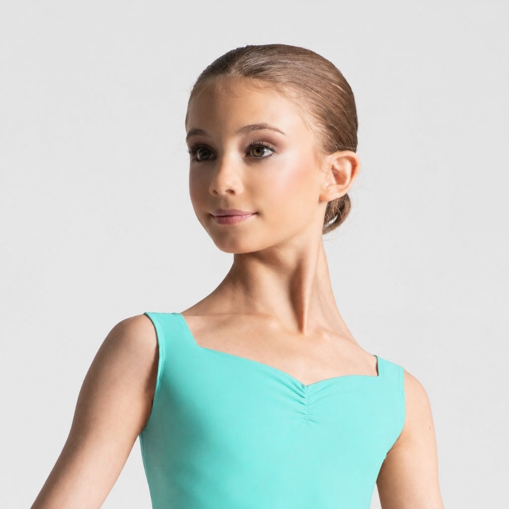 ENORA Pinch Front Sweetheart Neckline Tank