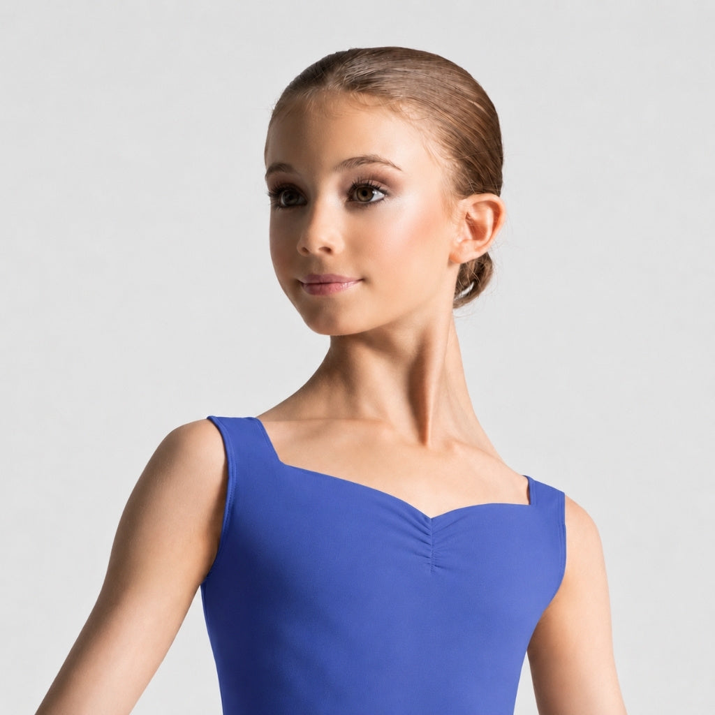 ENORA Pinch Front Sweetheart Neckline Tank