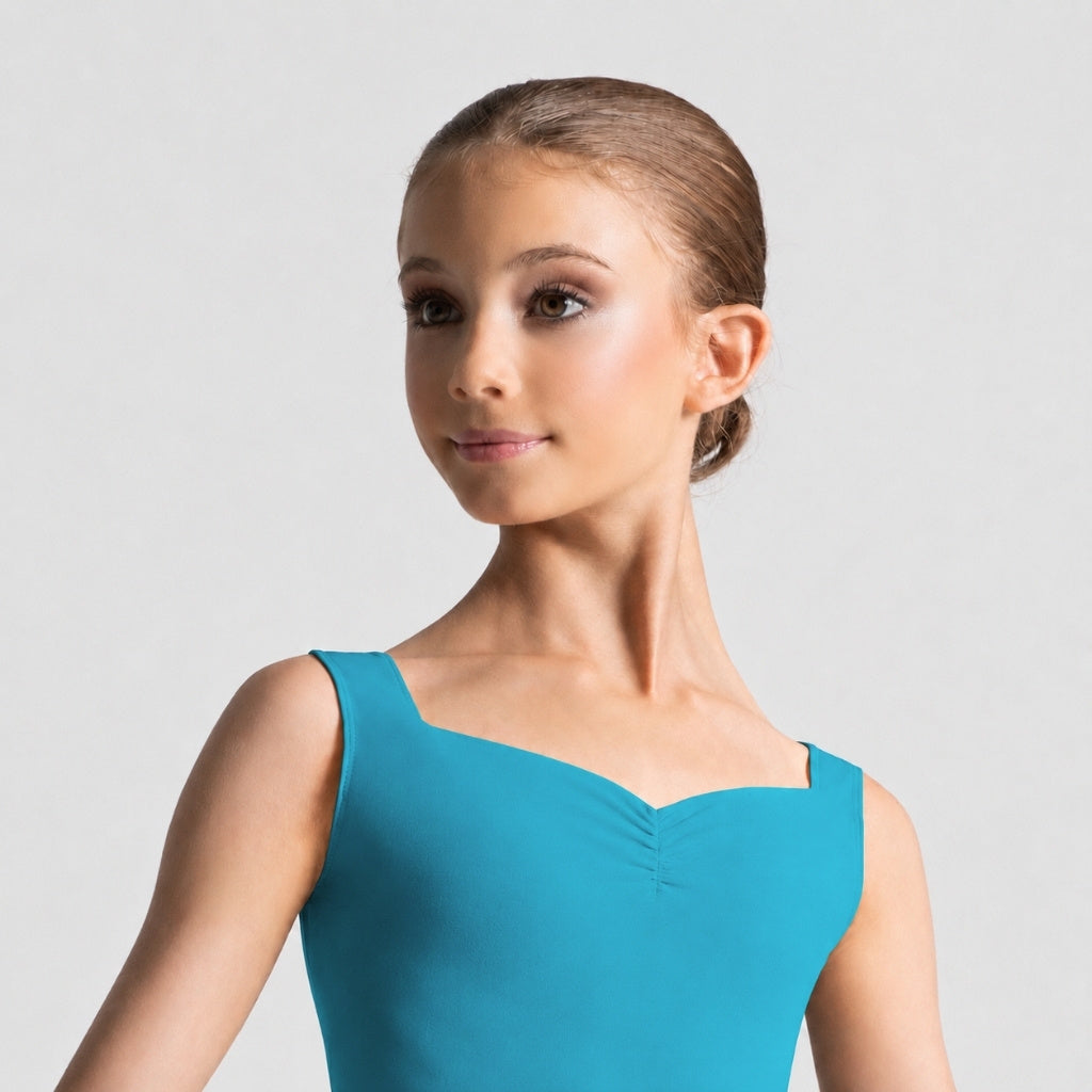 ENORA Pinch Front Sweetheart Neckline Tank