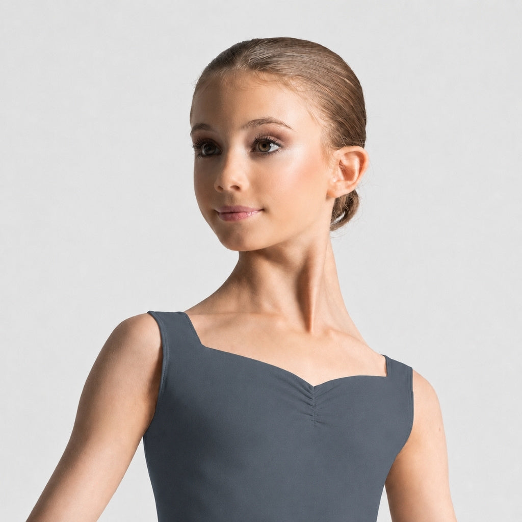 ENORA Pinch Front Sweetheart Neckline Tank