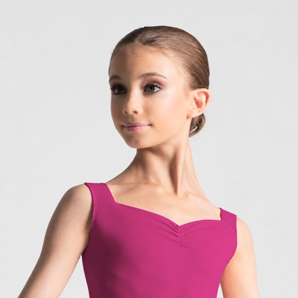 ENORA Pinch Front Sweetheart Neckline Tank