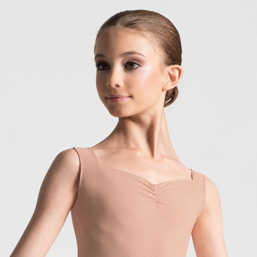 ENORA Pinch Front Sweetheart Neckline Tank