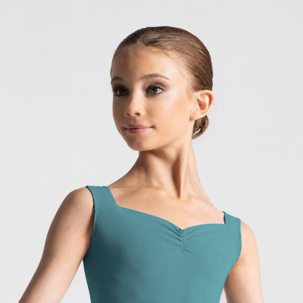ENORA Pinch Front Sweetheart Neckline Tank