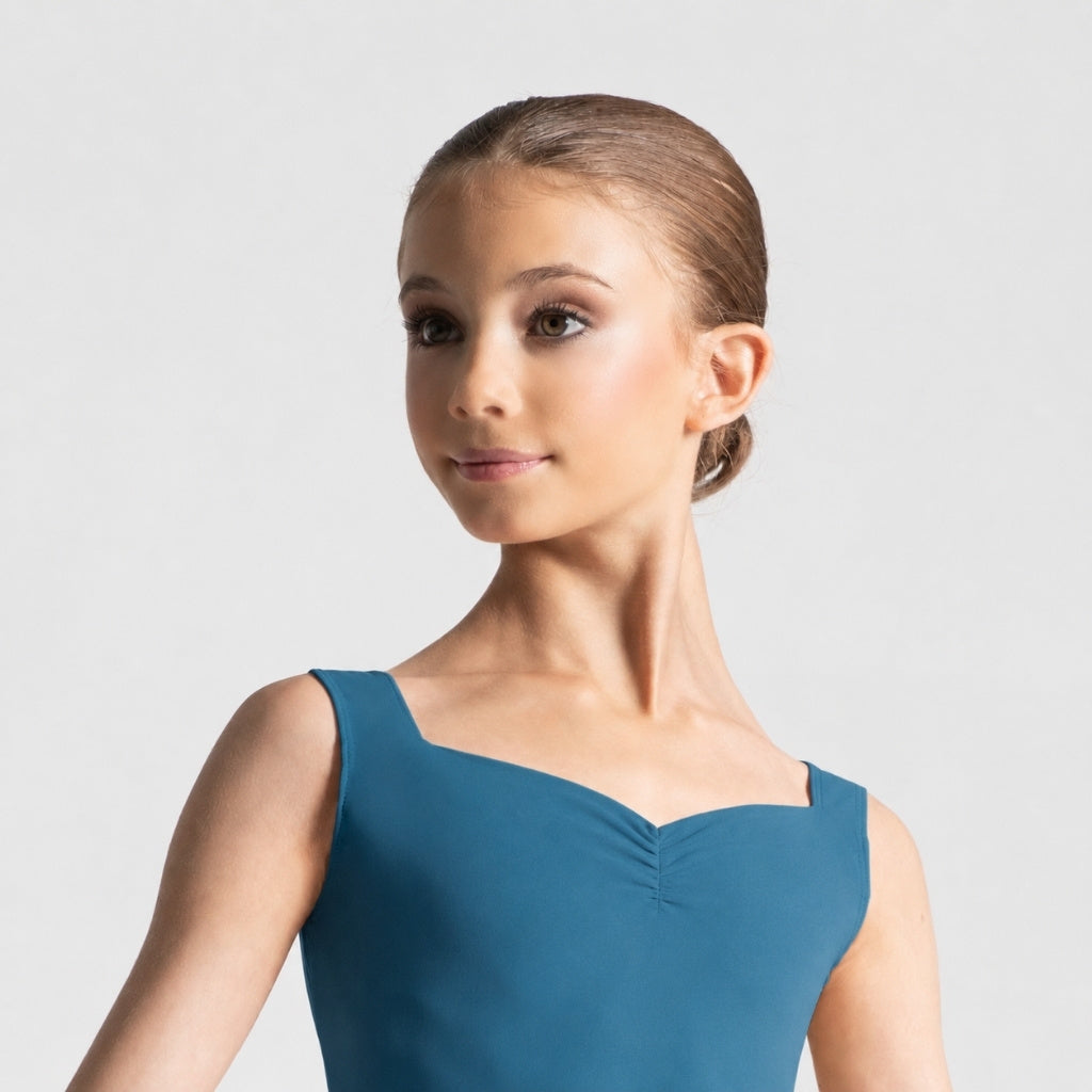 ENORA Pinch Front Sweetheart Neckline Tank