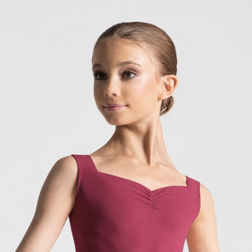 ENORA Pinch Front Sweetheart Neckline Tank