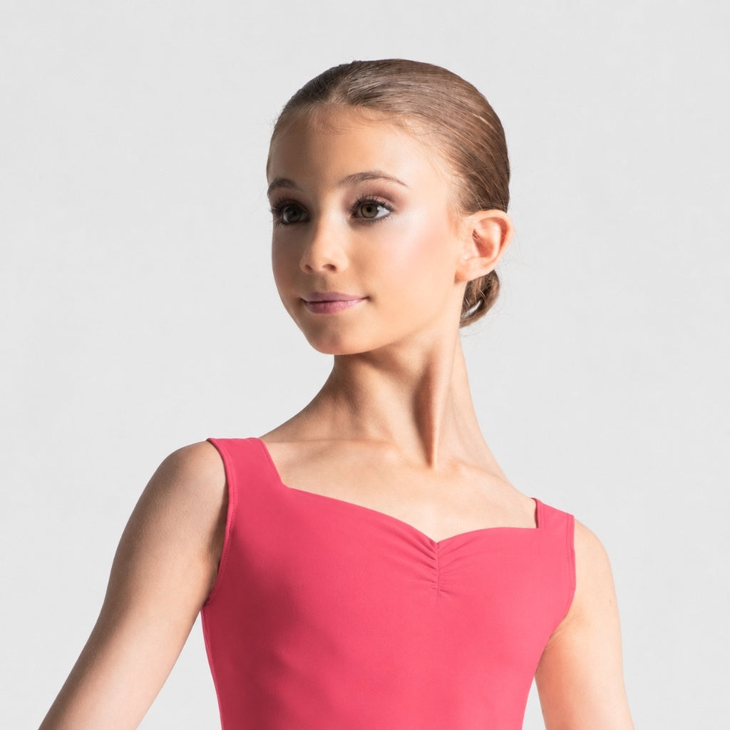 ENORA Pinch Front Sweetheart Neckline Tank