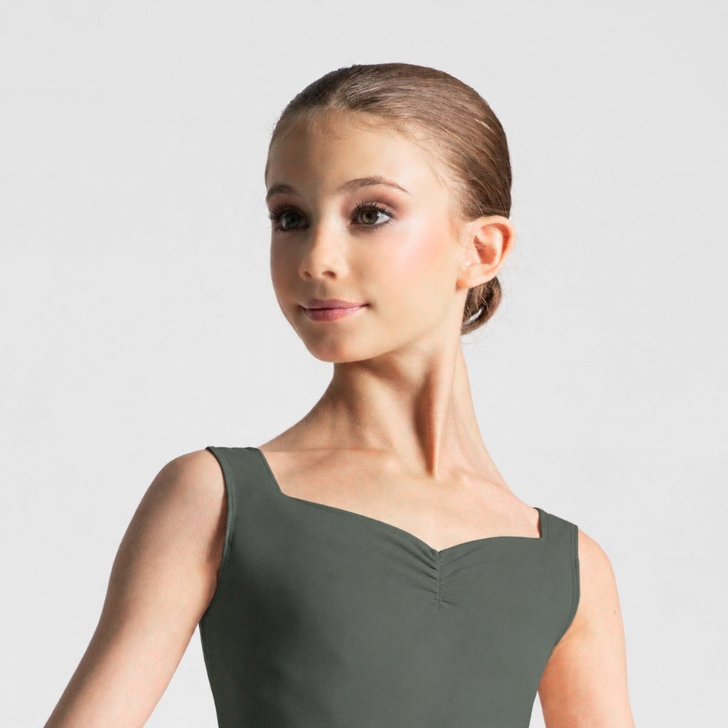 ENORA Pinch Front Sweetheart Neckline Tank
