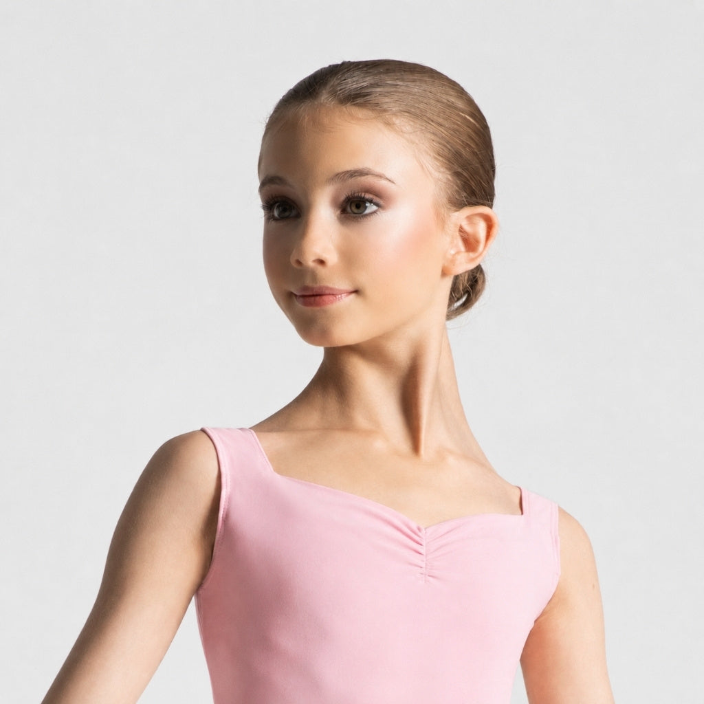 ENORA Pinch Front Sweetheart Neckline Tank