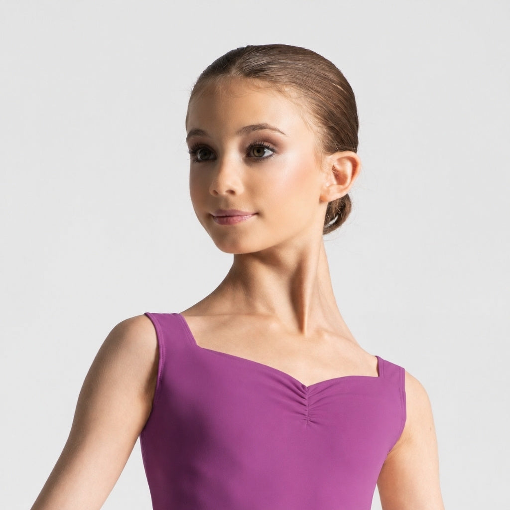 ENORA Pinch Front Sweetheart Neckline Tank